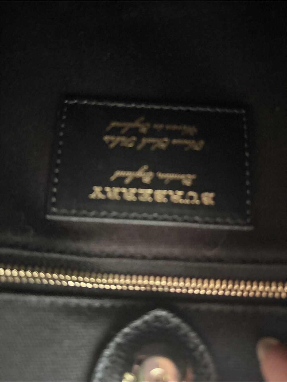 Burberry Black Pebbled Leather Satchel with Gold Hardware - Picture 8 of 8